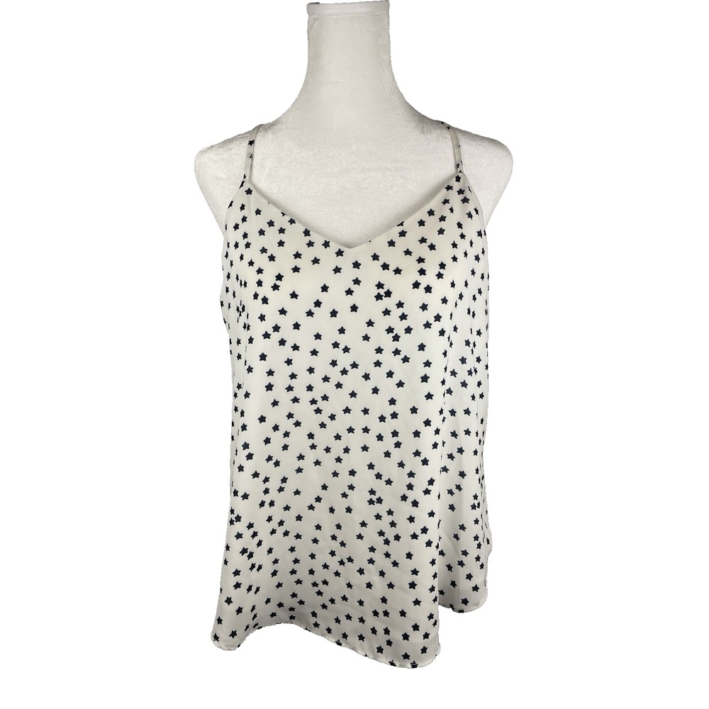 Peace and pearls Women's Size S camisole Blue White‎ Star Print Coastal Beach